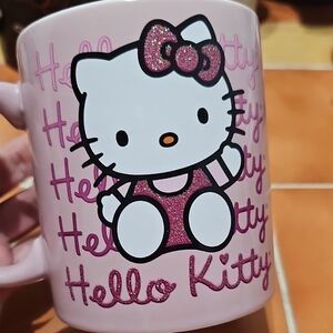 Hello Kitty Pink Mug with Glittery Pink Accents